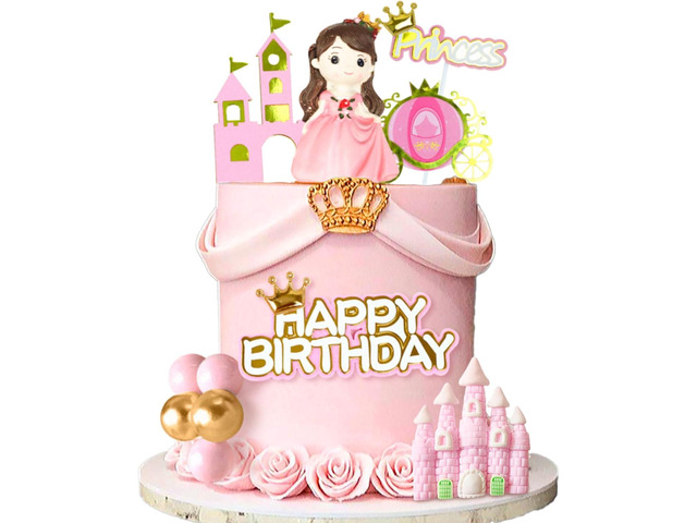 Castle Princess Cake Toppers Girl Princess Party Decorations Castle Cake Decoration for Girls Birthday Party Supplies Favors
