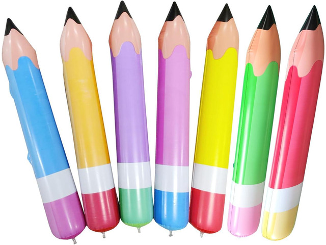 7pcs 27 Inch Giant Large Inflatable Pencil Balloon, Back to School Graduation Decor Hanging Inflatable Pencil Classroom Decoration for Back to...