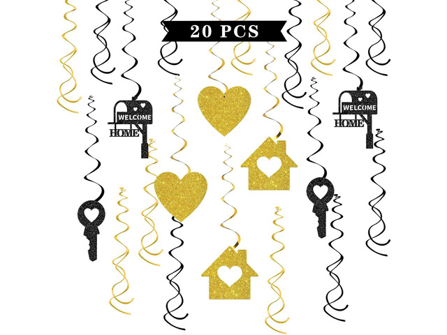 Maicaiffe Welcome Home Hanging Swirl Decorations - Glitter 20 Pcs Welcome Back Retirement Party Supplies - New Home Streamers - Housewarming Party...