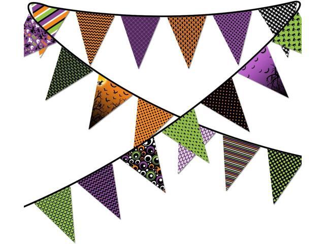 Fabric Pennant Banner for Outdoor Indoor Decorations - Halloween Party Supplies - Home Decor - Birthday Party Supplies - Party Yard Sign