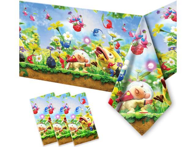 2Pcs Pikmin Tablecloth Disposable Tablecover Birthday Party Supplies and Decorations for Kid Boy Baby Shower Rectangle Tables 70'X42',2 Pack