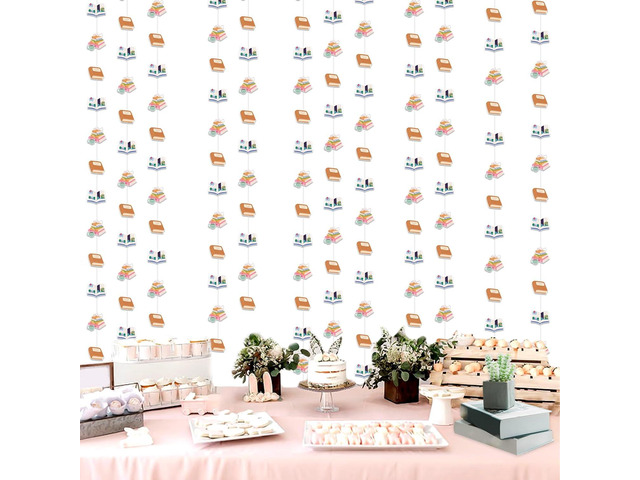 Cheereveal 8 Pieces Storybook Theme Garland Streamers, Reading Hanging Cutout Ceiling Banner Classroom Teacher Office School Birthday Baby Shower...