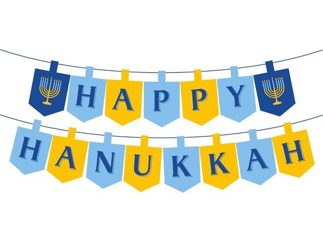 CupaPlay Hanukkah Banner with Candlestick for Party Decorations Party Supplies