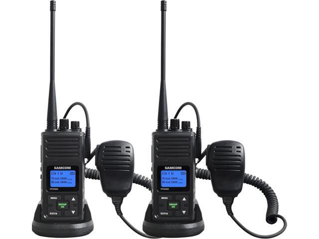SAMCOM 5 Watt Walkie Talkie Long Range, FPCN30A Two Way Radio Rechargeable with Speaking Mic, 2-Way Radios with Shoulder Mic for Restaurant Hotel.