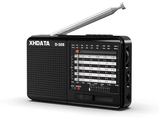 XHDATA D-328 Shortwave AM FM DSP Portable Small Multi Band Radio Stereo MP3 Player with Rechargeable Battery Earphone Jack Portable Multimedia.
