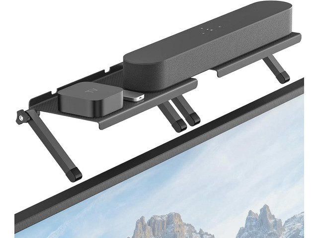 No Drill Sound Bar Mount Top of TV Universal TV Top Shelf for Small Soundbars Up to 15 Lbs, Floating Sound Bar Shelf Above TV, Fits for Samsung,...