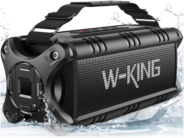 W-KING Bluetooth Speaker, 90W Max Loud IPX6 Waterproof Portable Speaker, 50W Deep Bass/Subwoofer *2/40H/EQ/TF/AUX, 105dB Large Boombox Outdoor...