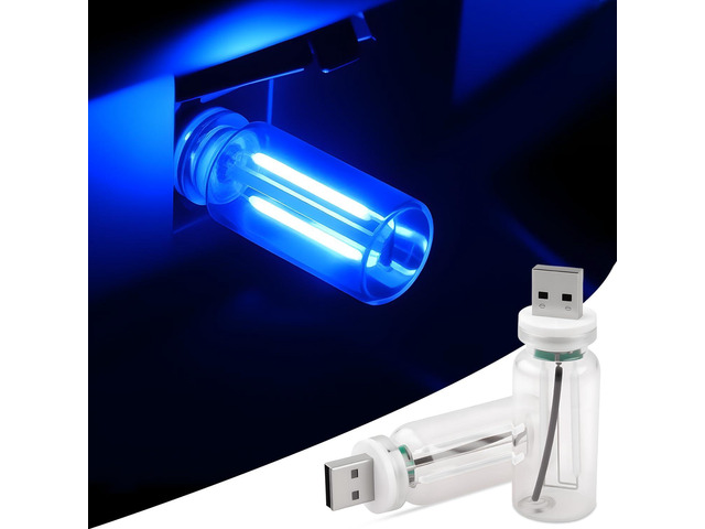 2 PCS Car USB Lights, Plug-in Retro Car Atmosphere Lamp with Touch Dimmable, Portable Mini Glass Bottle LED Bulb Night Lights for Vehicle Bedroom...