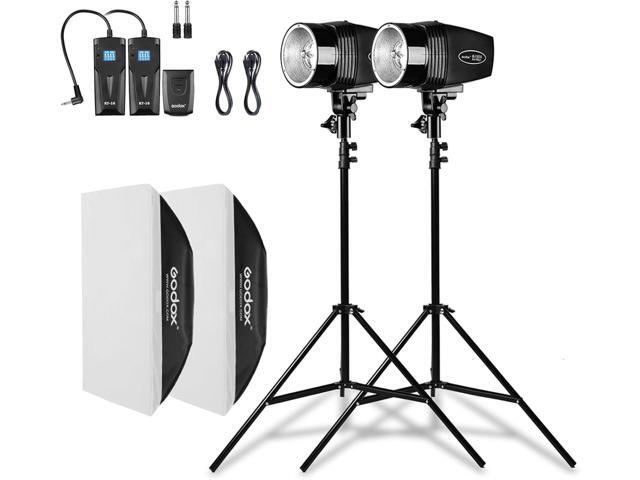 Godox Professional Studio Flash Kit for Photography, Strobe Lights Softbox Lighting Kit, 2x180W 5600K Compact Monolights with Flash Trigger,...