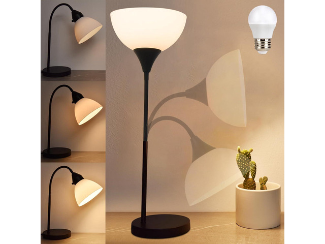 RISLG LED Desk Lamp for Home Office, 3 Levels Dimmable Reading Light, Flexible Table Lamp for Bedside Office, Rotary Switch Control, Desk Lamp for...