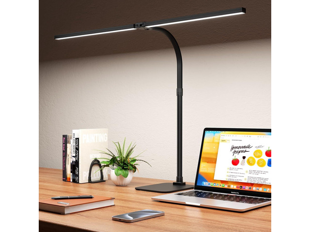 Desk Lamp Architect Task Dual Head Modern Flexible Gooseneck Tall Dimmable Light for Home Office, 5 Color Modes,Remote Control, 1500lm 24W Extra...