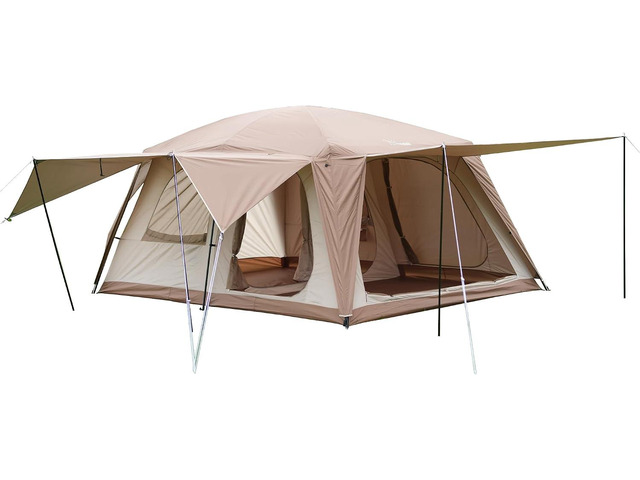Vidalido 8-10 Person Camping Tent with 3 Door 2 Room Large Family Cabin Tents, Double Layer Waterproof Portable Glamping Tent, Big Tents for...