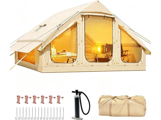 Inflatable Tents for Camping, Blow Up Tent with Hand Pump, Easy Setup Inflatable Hot Tent with Stove Jack, Waterproof Oxford Air Glamping Tents for...
