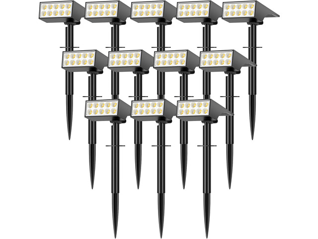 WENATY Solar Lights Outdoor Waterproof IP65, [12 Pack/4 Modes] Spot Solar Light for Outside, Dusk to Dawn LED Solar Powered Yard Garden Landscape...