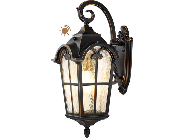 EDISHINE Dusk to Dawn Outdoor Wall Lights, 20.4' Large Size Exterior Lantern Fixture, Porch Lights Wall Mount, Roman Wall Lamp, Waterproof Outside...