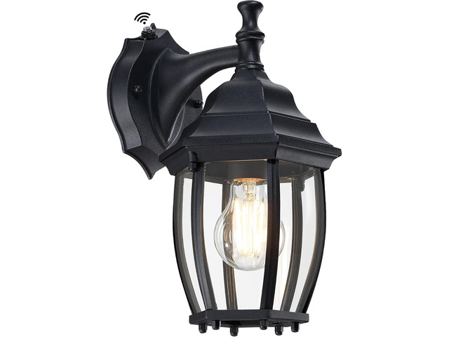 LIT-PaTH Dusk to Dawn Outdoor Wall Lantern, Wall Sconce as Porch Lighting Fixture with E26 Medium Base Max 60W, Aluminum Housing with Glass Shade,...