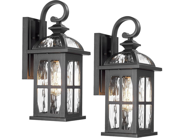 Darkaway Outdoor Wall Light Exterior Light Fixture with Water Ripple Glass, Aluminum Outside Lights Sconces Exterior Lighting for House Porch Patio...