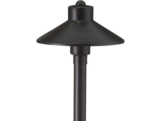 VOLT Flat Hat 12V Black Brass Path Light (7' Shade, 24' Tall) for Low Voltage Landscape Lighting on Outdoor Pathway, Walkway, Garden, Driveway or...