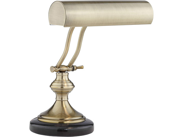 Regency Hill Traditional Piano Banker Desk Lamp 12' High Antique Brass Gold Metal Shade Adjustable Arm Decor for Living Room Bedroom House Bedside...