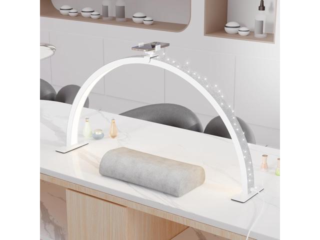Large Half Moon Light for Nail Desk, 30' 48W Professionals Led Light, Desk Lamp for Lash Eyelash Extension,Makeup Desk lamp,Color Temperature.