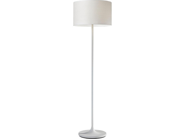 Adesso Floor Lamp with Scratch Proof and Corrosion Resistant Body - Perfect Lighting for Bedroom, Living Room and Corner Decor, Matte White
