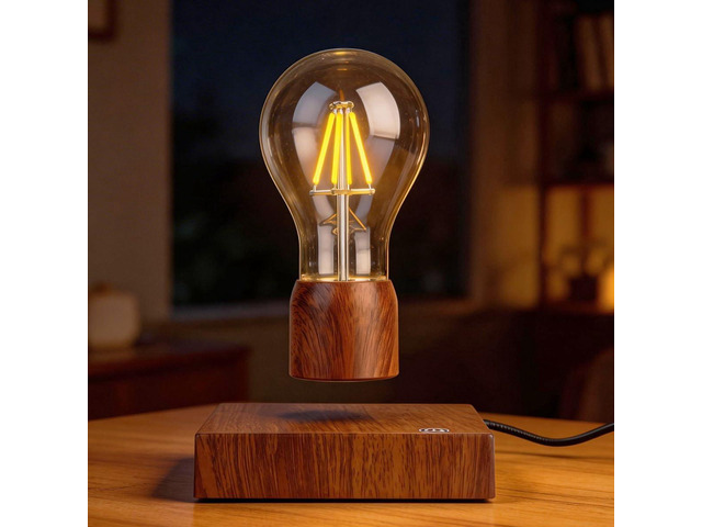 Magnetic Levitating Floating Wireless LED Light Bulb Desk Lamp for Unique Gifts, Room Night Light, Home Office Decor Tech Toys