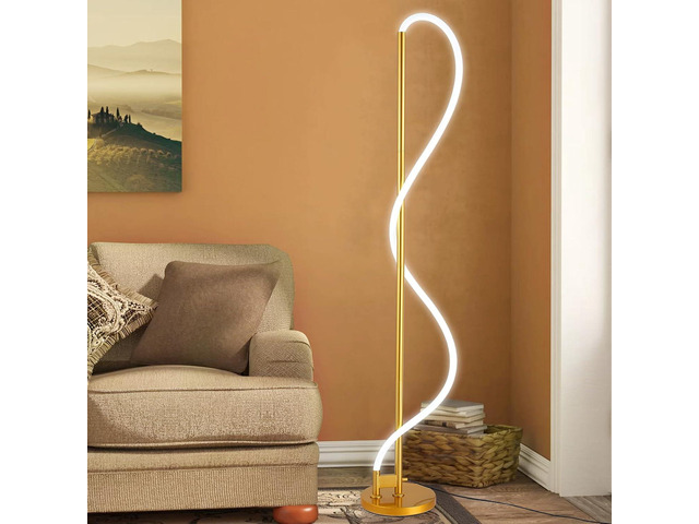 Modern LED Gold Floor Lamp, 3-Level Dimmable Flexible DIY Modeling Tall Standing Lamp, 35W/2700lm Ultra Bright White Light Corner Floor lamp For...