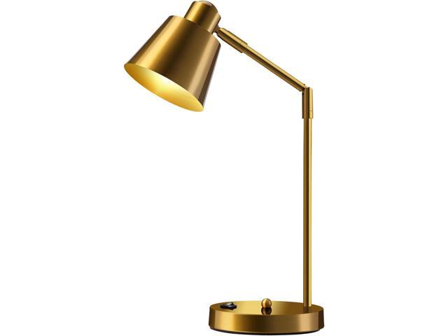 Anxingtools LED Desk Lamp with Dual USB Charging Ports, 100% Metal, 270Â° Swivel Arms, Soft White Light (3000K), Bedside Reading Lamp, Home Office...