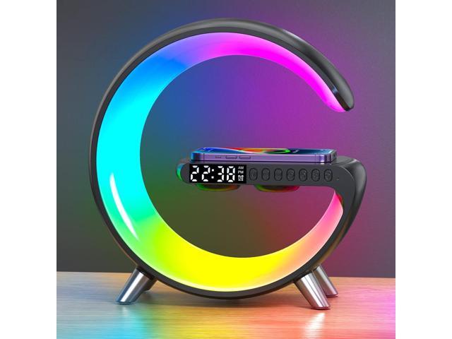 Smart Wireless Charging Alarm Clock with Bluetooth Speaker, App Controlled Bedside Lamp Table Light and Night Light, Bedroom Home Decor, Gift for...