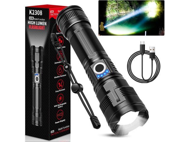 Rechargeable Tactical Flashlights High Lumens,Super Bright LED Flashlight,Powerful Flash Light with 5 Modes,Waterproof,Power Handheld Flashlight...