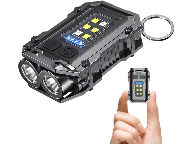 Pocket EDC Flashlight Rechargeable, 500 Lumens Keychain Flashlight Pocket Size, Lightweight, 8 Modes Light Source, Long Working Hours LED Light...