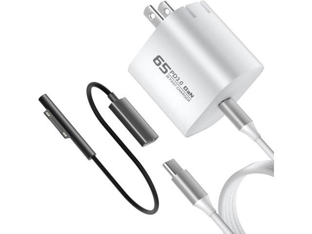 65W Surface Pro Charger Compatible with Microsoft Surface Pro 12/11/10/9/8/7/6/5/4/3/X/Laptop/Table/Book, 65W USB C Charger,6.5FT USB C Cable and.