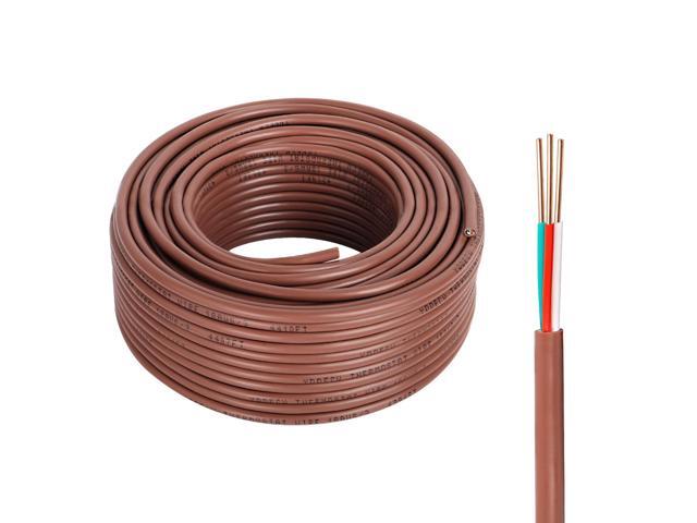 Thermostat Wire - 18/3 100FT Solid Copper 18AWG 3 Conductor Power Circuit Cable for Heating & air Conditioning Equipment, doorbells and Other.