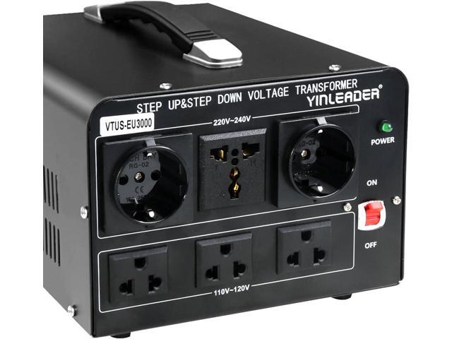 Yinleader 3000W Voltage Converter Transformer(110V to 220V,220V to 110V) Step Up/Down Converter 110/120 Volt - 220/240 Volt w/US Standard Power.