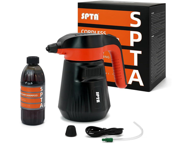 SPTA Pressure Foam Sprayer, 2.25L/76 oz Electric Pressurized Soap Sprayer Car Foam Sprayer, Cordless Pump Sprayer, Car Wash Pressure Washer Foamer...
