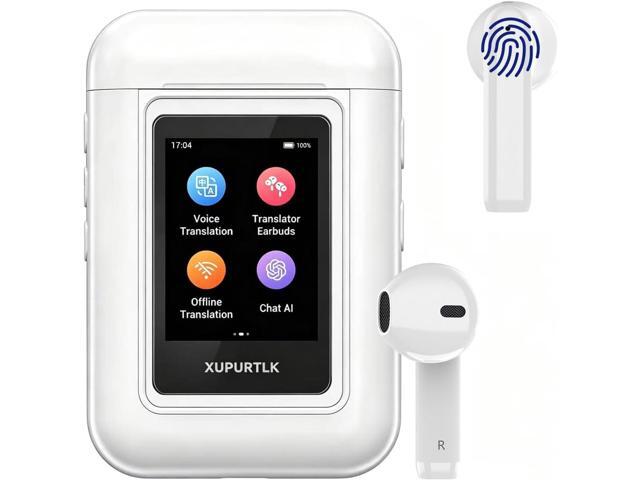 Xupurtlk AI Translation Earbuds Real Time, 120 Offline Packages Audifonos Traductores Inglés Español, Language Translator Earbuds with 74 Online.