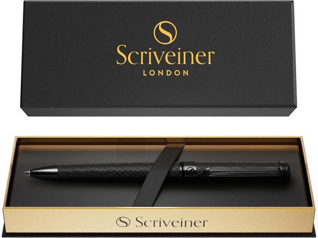 Scriveiner All Black Ballpoint Pen -Stunning Luxury All Metal Matt Black Pen, Schmidt Black Refill, Best Gift Set for Men & Women, Professional.