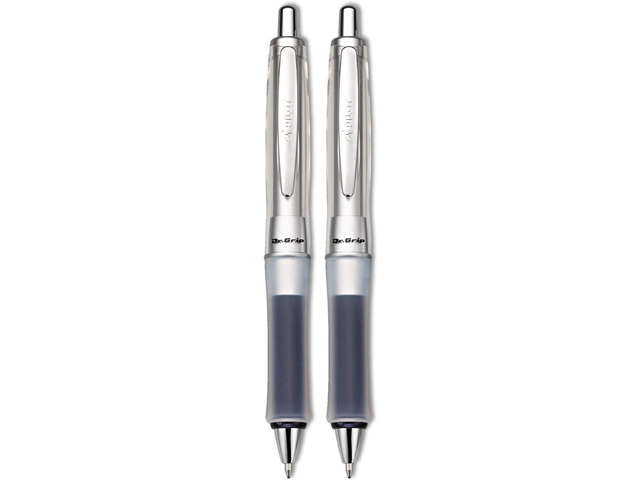 PILOT Dr. Grip Center of Gravity Refillable & Retractable Ballpoint Pen, Medium Point, Charcoal Grip, Black Ink, Single Pen (36180) (Pack of 2)