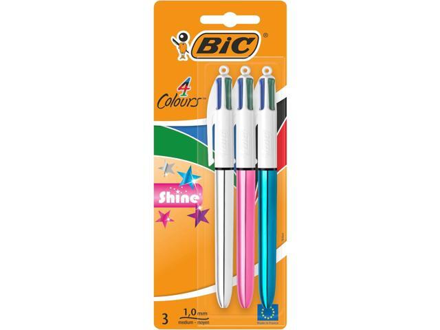 BIC BOLIGRAFO 4 COLORES SHINE BLISTER 3 UNIDADES