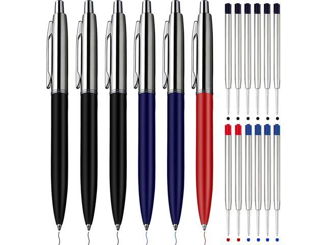 ChaoQ 6 Pcs Ballpoint pens, Refillable & Retractable Metal Ballpoint pens 1.0mm Medium Point Smooth Writing Pens School Office Supplies Gifts, 12.