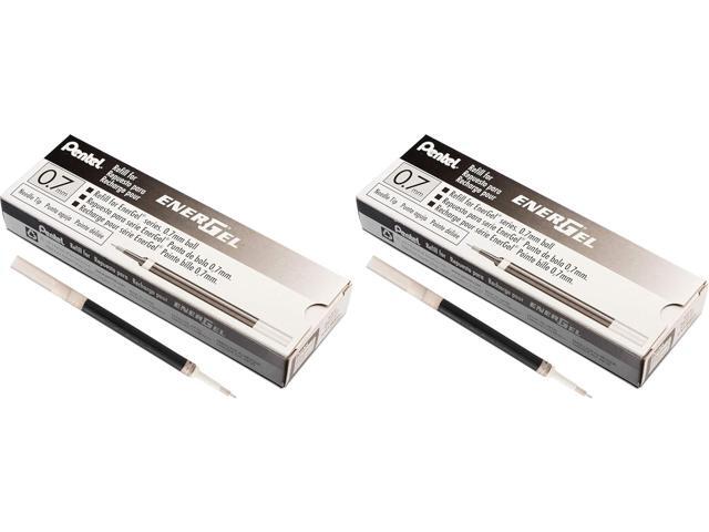Pentel Refill Ink for EnerGel Liquid Gel Pen, (0.7mm), Medium Line, Needle Tip, Black Ink, Box of 12 (LRN7-A) (Pack of 2)