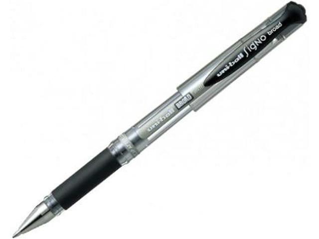 Uni-ball 218990000 UM-153S Signo Impact Gel Pens with Rubber Grip, Black Gel, 1mm Nib (Pack of 12)