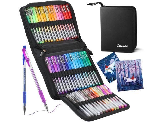 Glitter Gel Pens for Adult Coloring Books, 96 Pack Artist Gel Pens 48 Colors with 50% More Ink for Drawing Note Taking Crafts Scrapbooks Journaling...