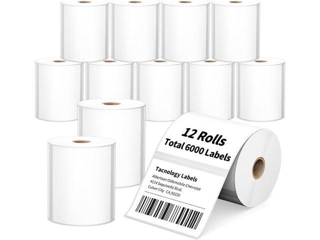 12 Rolls 4' x 3' Direct Thermal Labels - Shipping & Multipurpose Paper for Barcode Postage - Adhesive & Perforated, Compatible with Zebra Desktop.