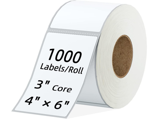 1000 Pcs 3' Core 4'x6' 3-Proof Industrial Direct Thermal Labels Compatible for Zebra 220Xi4 ZT510 ZT & Xi &ZM Series Datamax NATO Intermec Thermal...