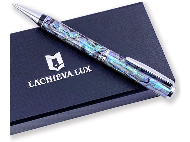 LACHIEVA LUX Abalone Shell Ballpoint Pen, Luxury Executive Gift Set, Fancy Pen for Men & Women, German P900M Refill, Ocean Dream Collection