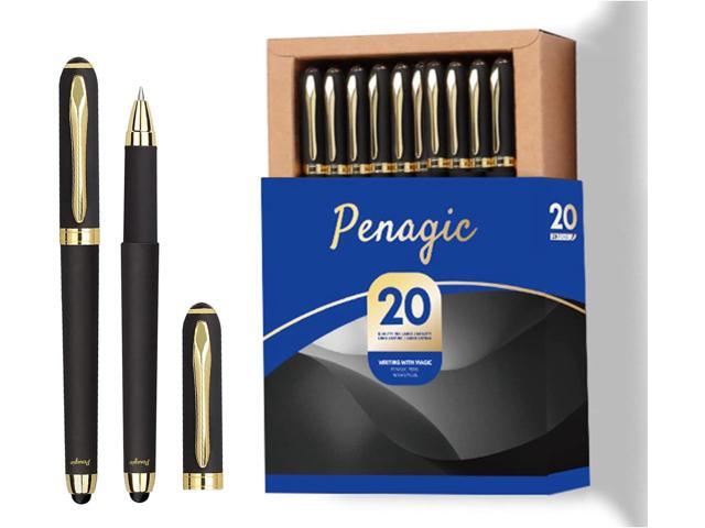 Pen with Stylus Tip, P-223B, Gel Pens Fine Point [0.5mm] Black Ink, Roller Ballpoint Pens Matt Design, Stationery Pens for School Office Supplies
