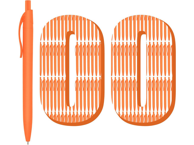 deegtran 100 Pack Orange Barrel Retractable Medium Point Ballpoint Pens, Smooth Ink, No Bleed, Soft Grip, Modern Design, Unisex, Ambidextrous
