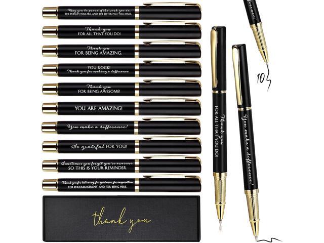 PerKoop 10 Sets Thank You Gifts Appreciation Pens with Boxes for Employee Coworker Team Awards Fathers Day Party Favors Bulk Office Supplies.