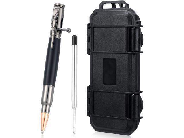 Crtiin Bolt Action Pen Bullet Pen with Gift Box Ballpoint Solid for Gun Lover with Black Ink Refills for Dad Husband Boyfriend Teacher Christmas.